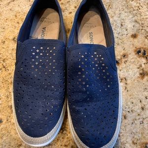 Navy slip on shoes